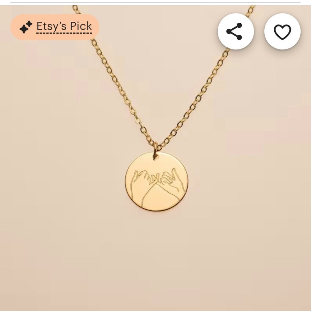 Rose Gold pinky promise necklace